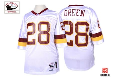 Men's Authentic Darrell Green Mitchell and Ness Jersey White Road - #28 Throwback NFL Washington Redskins